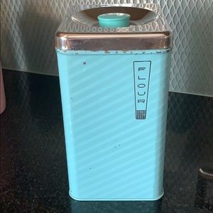 Vintage Lincoln Beautyware Turquoise canister